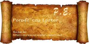 Porpáczy Eszter névjegykártya