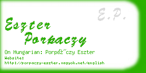 eszter porpaczy business card